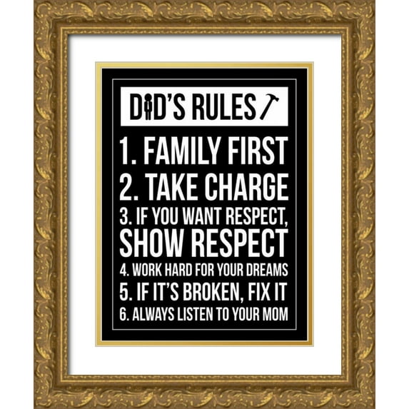 Grey, Jace 25x32 Gold Ornate Wood Framed with Double Matting Museum Art Print Titled - Dad Rules IV