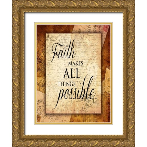 Grey, Jace 25x32 Gold Ornate Wood Framed with Double Matting Museum Art Print Titled - Faith