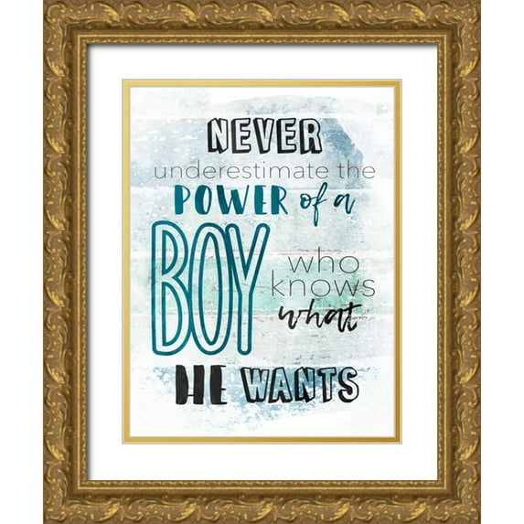 Grey, Jace 25x32 Gold Ornate Wood Framed with Double Matting Museum Art Print Titled - He Wants