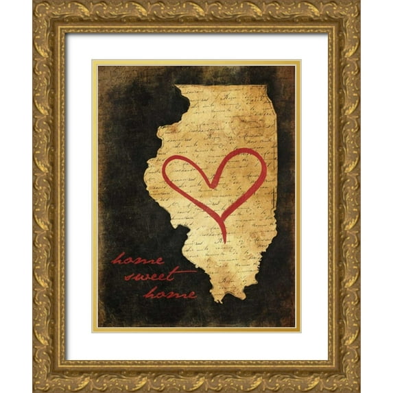 Grey, Jace 25x32 Gold Ornate Wood Framed with Double Matting Museum Art Print Titled - Home Sweet Home IL
