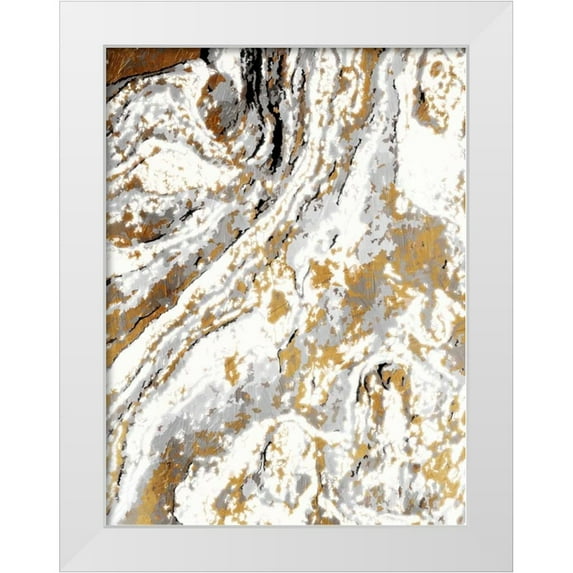 Grey, Jace 25x32 White Modern Wood Framed Museum Art Print Titled - Gold Marble