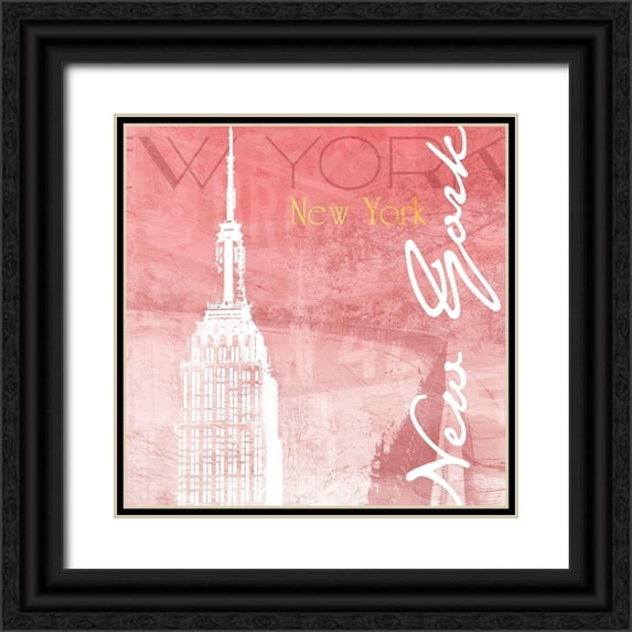 Grey, Jace 26x26 Black Ornate Wood Framed with Double Matting Museum Art Print Titled - Blush NY