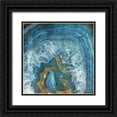 thumbnail image 1 of Grey, Jace 26x26 Black Ornate Wood Framed with Double Matting Museum Art Print Titled - Gold Blue Flow, 1 of 4