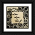 thumbnail image 1 of Grey, Jace 26x26 Black Ornate Wood Framed with Double Matting Museum Art Print Titled - Live Love Laugh, 1 of 4