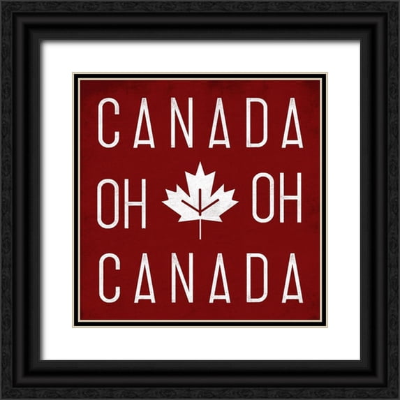 Grey, Jace 26x26 Black Ornate Wood Framed with Double Matting Museum Art Print Titled - Oh Canada Oh Canada