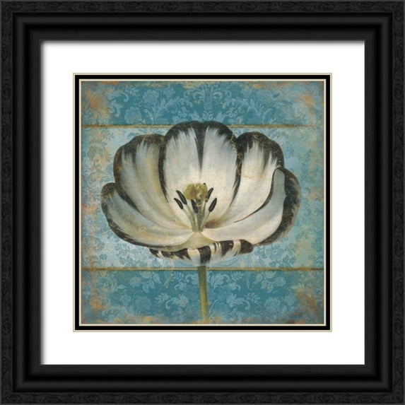 Grey, Jace 26x26 Black Ornate Wood Framed with Double Matting Museum Art Print Titled - Single flower1