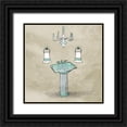 thumbnail image 1 of Grey, Jace 26x26 Black Ornate Wood Framed with Double Matting Museum Art Print Titled - Teal Calm Sink, 1 of 4