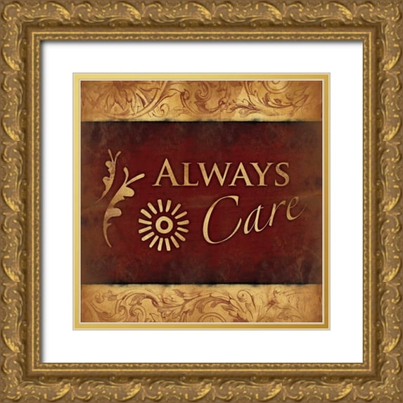 Grey, Jace 26x26 Gold Ornate Wood Framed with Double Matting Museum Art Print Titled - Always care