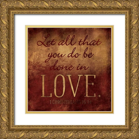 Grey, Jace 26x26 Gold Ornate Wood Framed with Double Matting Museum Art Print Titled - Done In Love