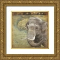 thumbnail image 1 of Grey, Jace 26x26 Gold Ornate Wood Framed with Double Matting Museum Art Print Titled - Elephant Travel, 1 of 4