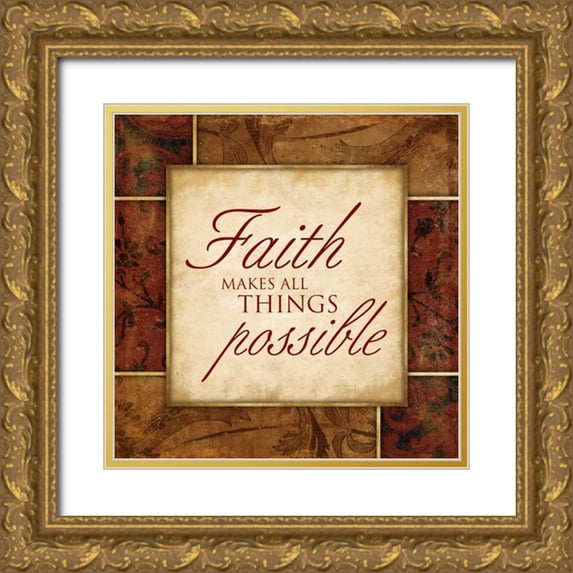Grey, Jace 26x26 Gold Ornate Wood Framed with Double Matting Museum Art Print Titled - Faith