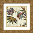 thumbnail image 1 of Grey, Jace 26x26 Gold Ornate Wood Framed with Double Matting Museum Art Print Titled - Floral Pattern 2, 1 of 4