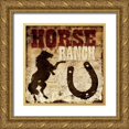thumbnail image 1 of Grey, Jace 26x26 Gold Ornate Wood Framed with Double Matting Museum Art Print Titled - Horse Ranch, 1 of 4
