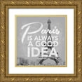 thumbnail image 1 of Grey, Jace 26x26 Gold Ornate Wood Framed with Double Matting Museum Art Print Titled - Paris Grey, 1 of 4