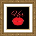thumbnail image 1 of Grey, Jace 26x26 Gold Ornate Wood Framed with Double Matting Museum Art Print Titled - ReHer Lips, 1 of 4