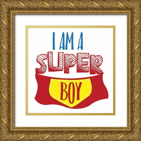 Grey, Jace 26x26 Gold Ornate Wood Framed with Double Matting Museum Art Print Titled - Super Boy