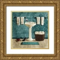 thumbnail image 1 of Grey, Jace 26x26 Gold Ornate Wood Framed with Double Matting Museum Art Print Titled - Teal Drink And Heals, 1 of 4