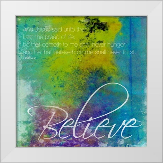 Grey, Jace 26x26 White Modern Wood Framed Museum Art Print Titled - Believe