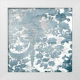 thumbnail image 1 of Grey, Jace 26x26 White Modern Wood Framed Museum Art Print Titled - Blue Silver Floral Stamp Two, 1 of 4