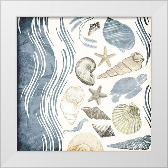 Grey, Jace 26x26 White Modern Wood Framed Museum Art Print Titled - Coastal Waves