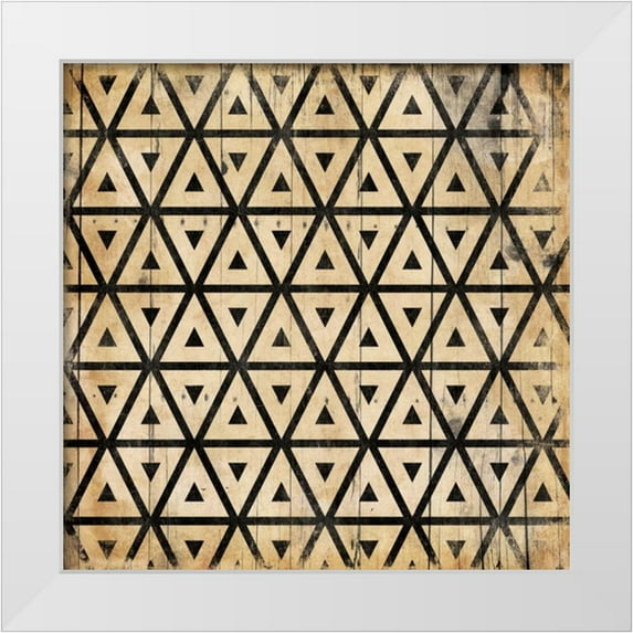 Grey, Jace 26x26 White Modern Wood Framed Museum Art Print Titled - Triangle Pattern