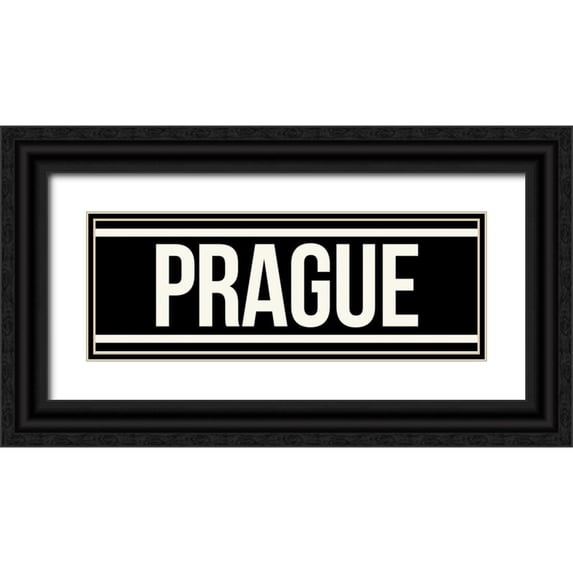 Grey, Jace 32x14 Black Ornate Wood Framed with Double Matting Museum Art Print Titled - PRAGUE