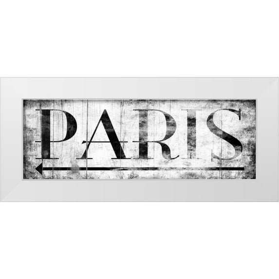 Grey, Jace 32x14 White Modern Wood Framed Museum Art Print Titled - PARIS WHITE