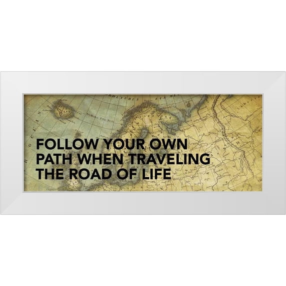 Grey, Jace 32x15 White Modern Wood Framed Museum Art Print Titled - Old map inspirational 2