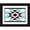 thumbnail image 1 of Grey, Jace 32x23 Black Ornate Wood Framed with Double Matting Museum Art Print Titled - Aztec Teal Pink, 1 of 4