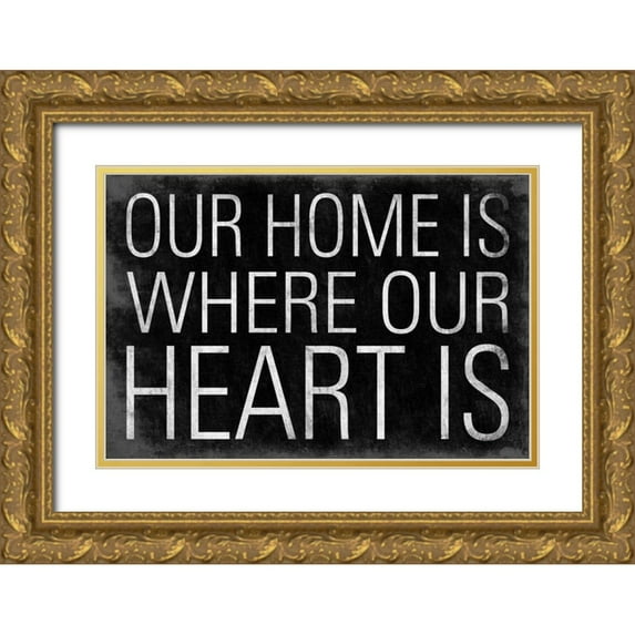 Grey, Jace 32x23 Gold Ornate Wood Framed with Double Matting Museum Art Print Titled - Heart