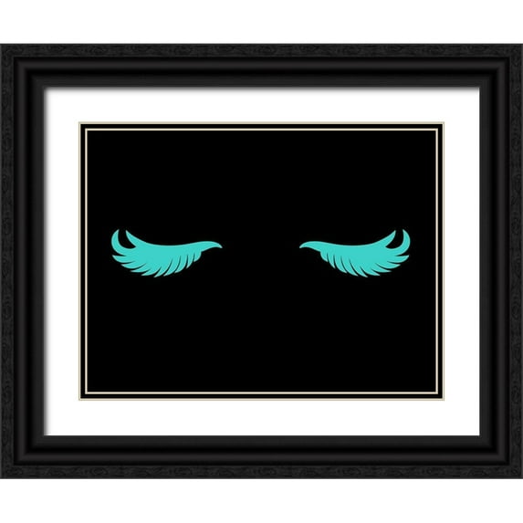 Grey, Jace 32x25 Black Ornate Wood Framed with Double Matting Museum Art Print Titled - Eye Lashes Dark