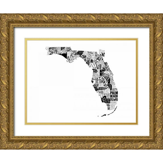 Grey, Jace 32x25 Gold Ornate Wood Framed with Double Matting Museum Art Print Titled - Florida