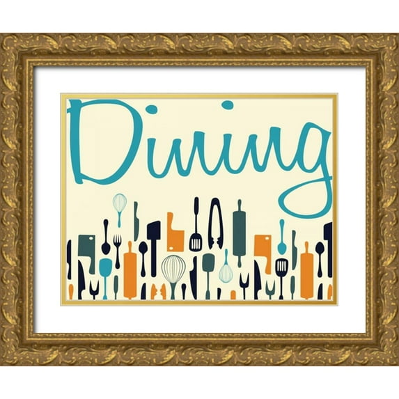Grey, Jace 32x25 Gold Ornate Wood Framed with Double Matting Museum Art Print Titled - Kitchen Dinning D