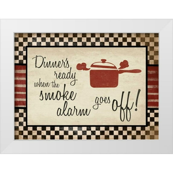Grey, Jace 32x25 White Modern Wood Framed Museum Art Print Titled - Kitchen Smoke Alarm 2
