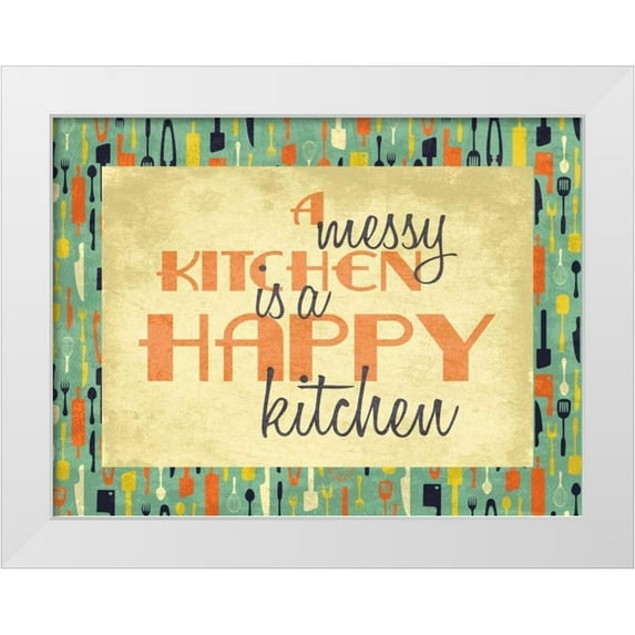 Grey, Jace 32x25 White Modern Wood Framed Museum Art Print Titled - Messy Kitchen