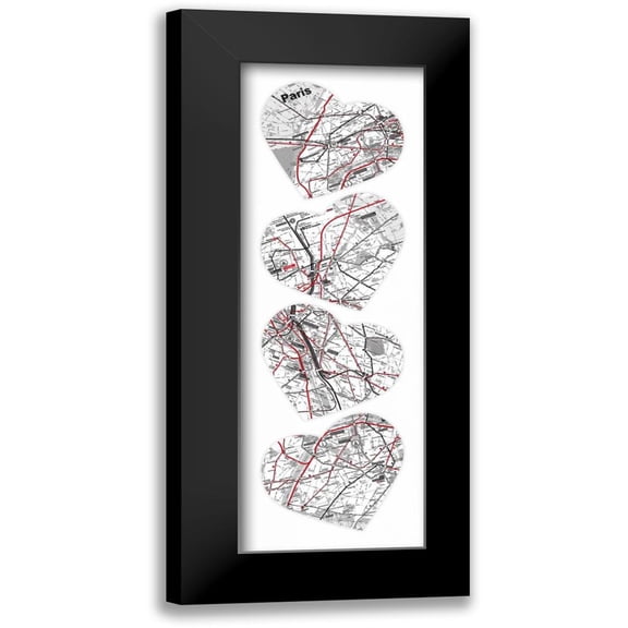 Grey, Jace 7x14 Black Modern Framed Museum Art Print Titled - MAP T0 YOUR HEART