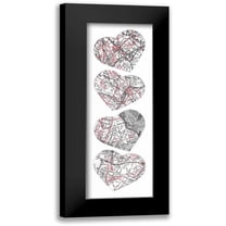 Grey, Jace 7x14 Black Modern Framed Museum Art Print Titled - Map To Your Heart 5