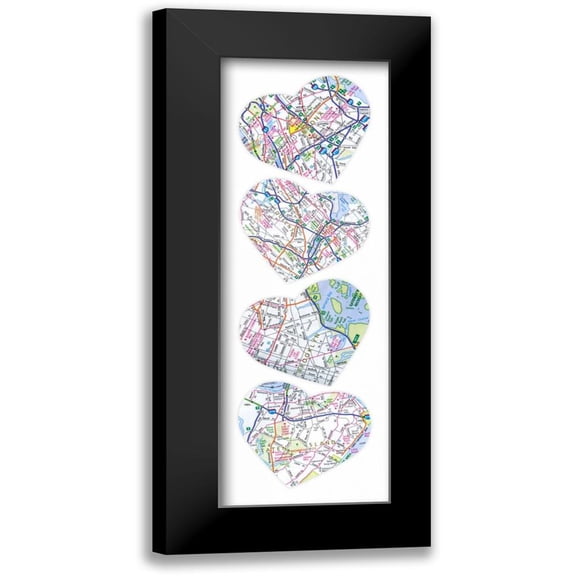 Grey, Jace 7x14 Black Modern Framed Museum Art Print Titled - Map To Your Heart