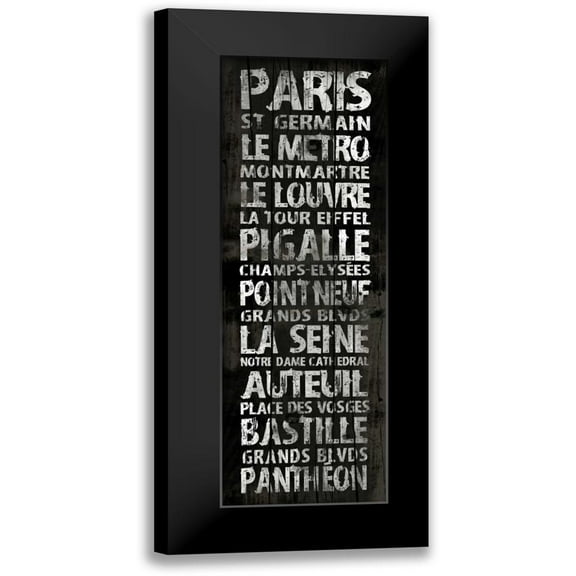 Grey, Jace 7x14 Black Modern Framed Museum Art Print Titled - PARIS