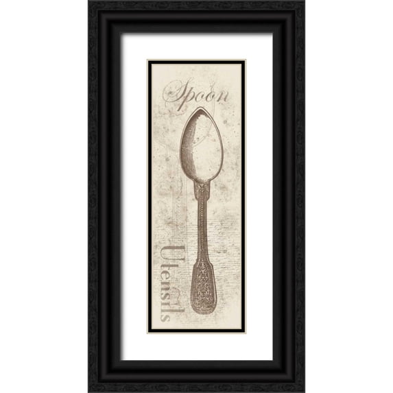 Grey, Jace 7x14 Black Ornate Wood Framed with Double Matting Museum Art Print Titled - Spoon