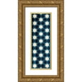 thumbnail image 1 of Grey, Jace 7x14 Gold Ornate Wood Framed with Double Matting Museum Art Print Titled - Floral Blue Glow, 1 of 4