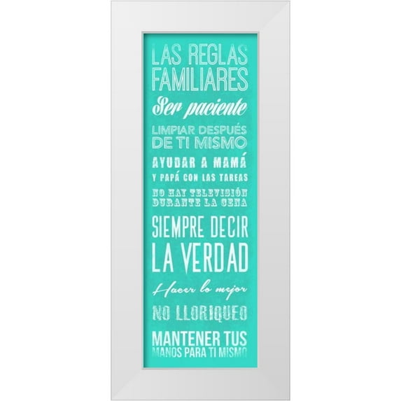 Grey, Jace 7x14 White Modern Wood Framed Museum Art Print Titled - Las reglas familiares