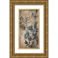 thumbnail image 1 of Grey, Jace 9x14 Gold Ornate Wood Framed with Double Matting Museum Art Print Titled - Wood Floral Blue 2, 1 of 4