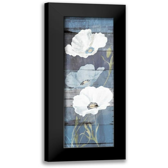 Grey, Jace 9x18 Black Modern Framed Museum Art Print Titled - Soft Florals Wood Mate