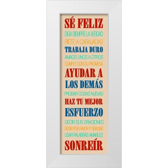 Grey, Jace 9x18 White Modern Wood Framed Museum Art Print Titled - Feliz 2