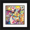 thumbnail image 1 of Grey, James 26x26 Black Ornate Wood Framed with Double Matting Museum Art Print Titled - Funky Deer, 1 of 4