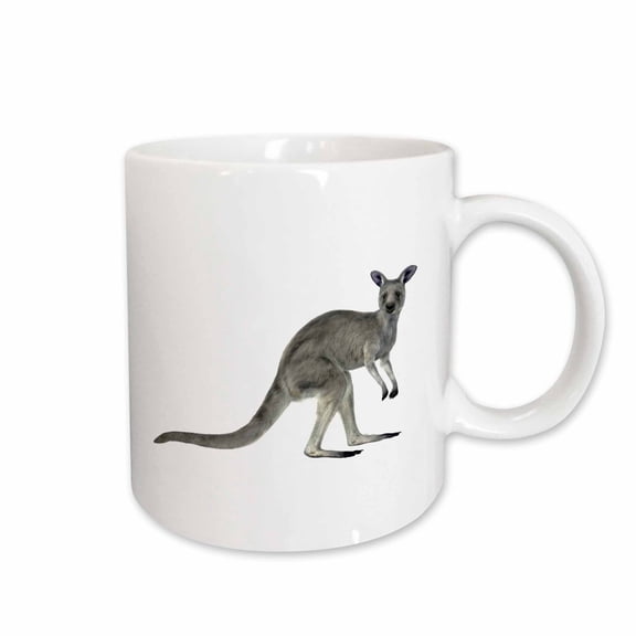 3drose, Grey Kangaroo Looking to the Front, 11oz Mug