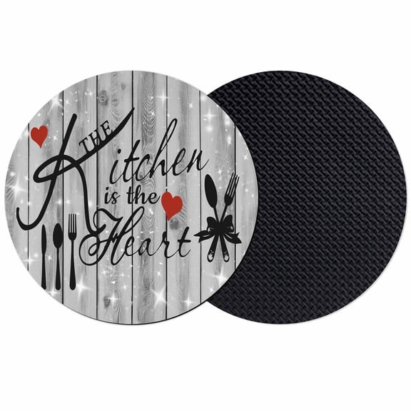 Grey Kitchen Knife Fork Coasters Set of 2, Absorbent Coasters for Drinks, Fork Wooden Modern Art Coaster for Desk Coffee Table Protection, Home Decor House Warming Gifts 4"