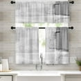 thumbnail image 1 of Grey Kitchen Window Curtains Valance and Tier Set 36 Inch, Abstract Art Painting Rod Pocket Short Tier Curtain for Bathroom, Modern Small Cafe Drapes for Kitchen Decor, 1 of 6