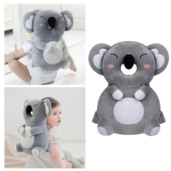 Grey Koala Baby Head Protector Backpack, 1 Count, Cotton PP, 14.2 Inch, Adjustable Safety Cushion, Soft Toddler Walking Headrest, Fall Protection Pad, for Infant Crawler Walker Gift